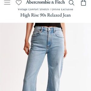 ABERCROMBIE THE 90s relaxed Jean High rise CURVE LOVE SIZE 27 LONG